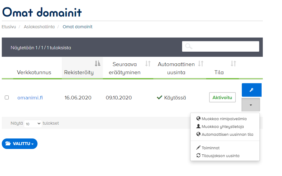 Valitse pudotusvalikosta automaattisen uusinnan tila. 