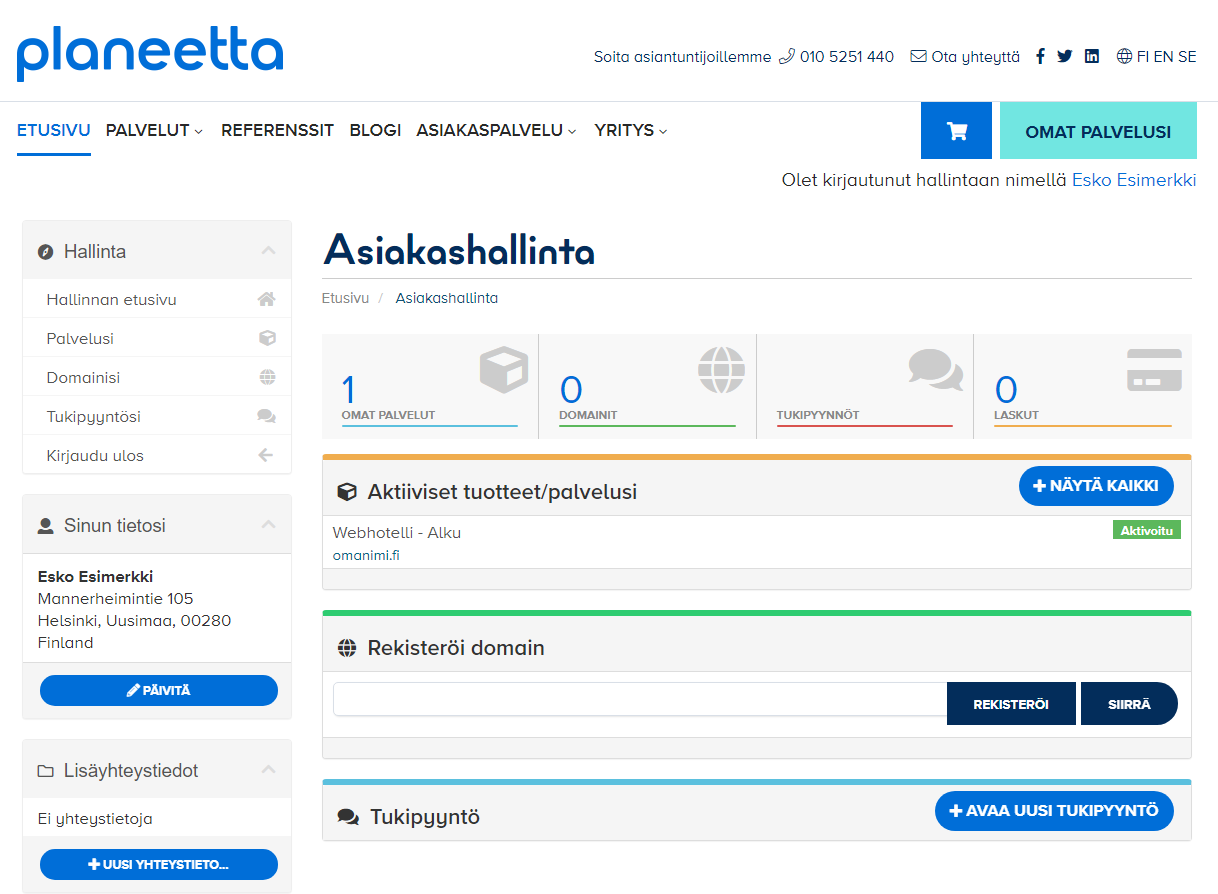 cPanelin salasanan vaihtaminen 