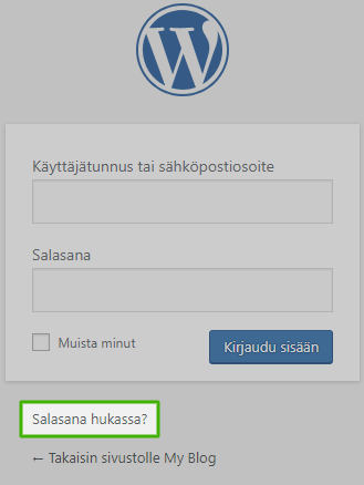 Valitse kirjautumissivulla Salasana hukassa? linkki. 